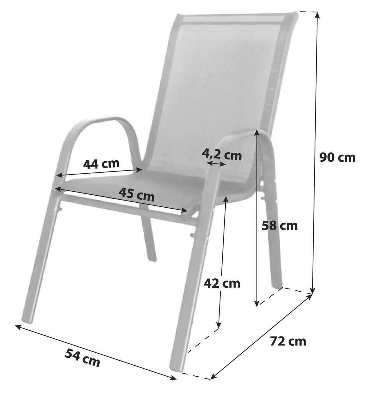 Gartensessel 2er Set Paula Metall/Textil - Anthrazit, MODERN, Textil/Metall (54/90/72cm) - Ondega