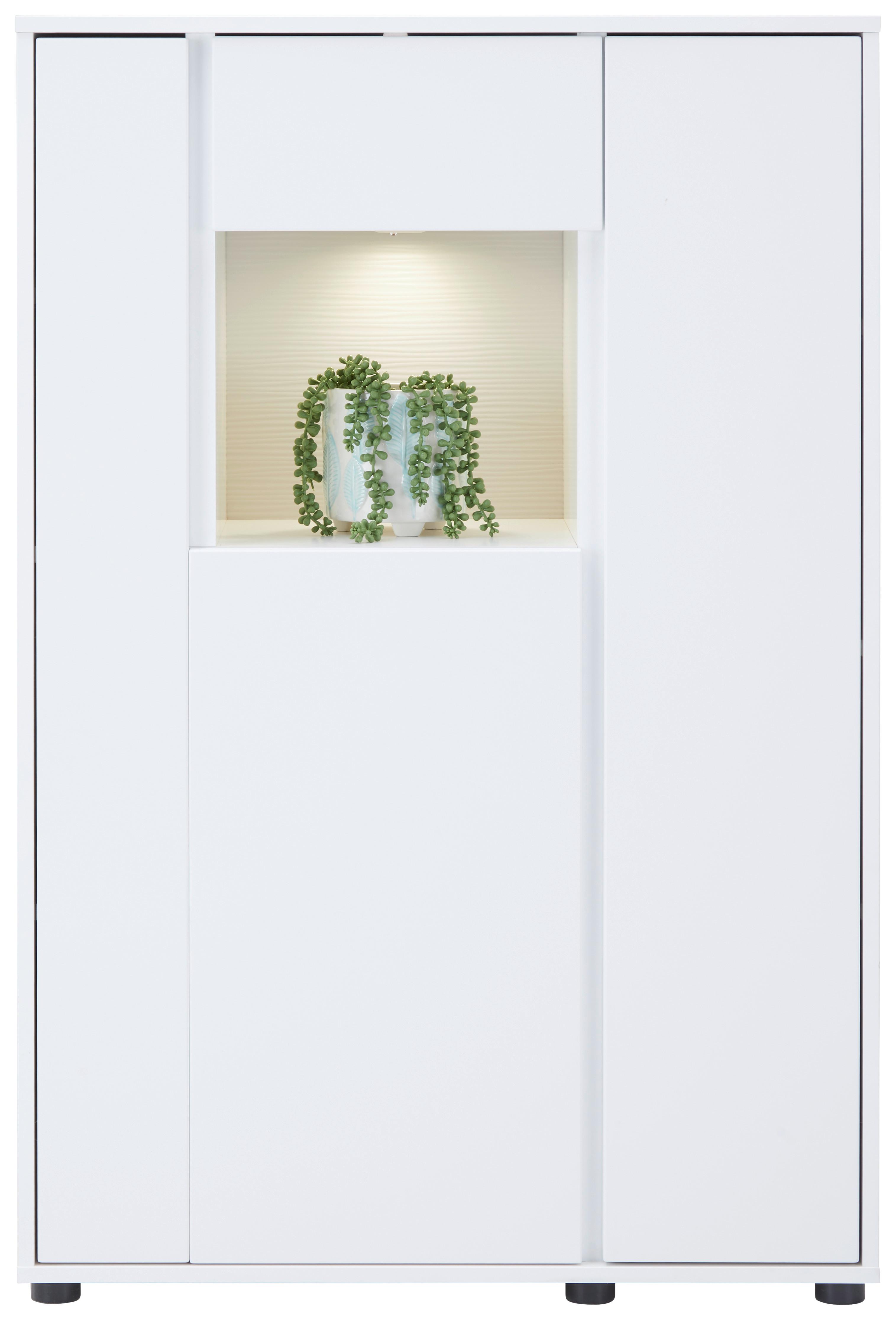 VYSOKÁ KOMODA ALABAMA - bílá/černá, Moderní, kov/kompozitní dřevo (83/126/38cm)