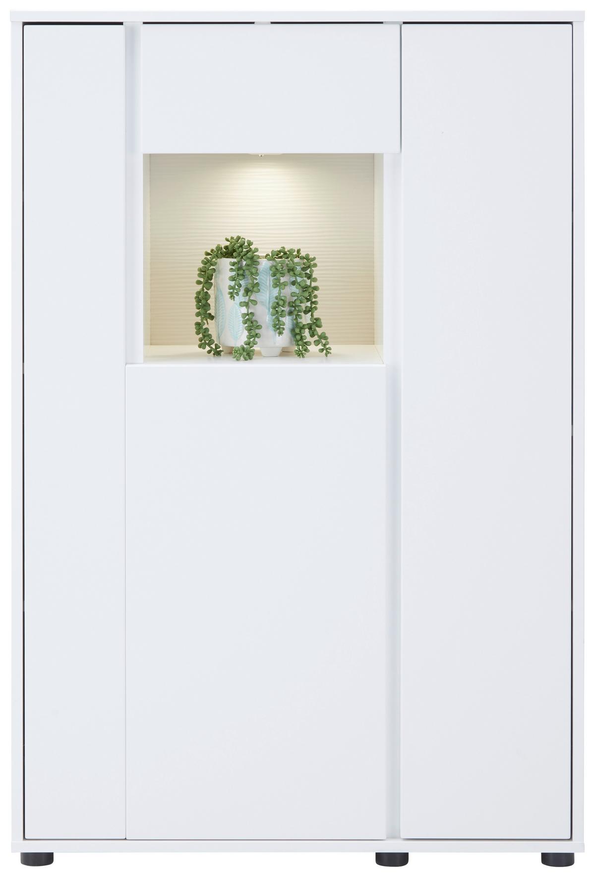 VYSOKÁ KOMODA ALABAMA - bílá/černá, Moderní, kov/kompozitní dřevo (83/126/38cm)