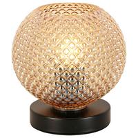 STOLNÁ LAMPA GUDI - čierna/jantárová, Modern, kov/plast (16/16,5cm) - Modern Living