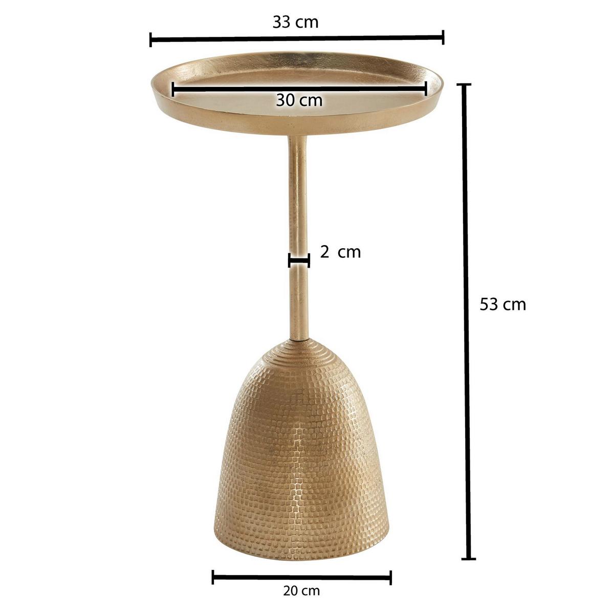 Odkládací stolek barva zlatá š: 33cm - barvy zlata, Design, kov (33/33/53cm) - MID.YOU
