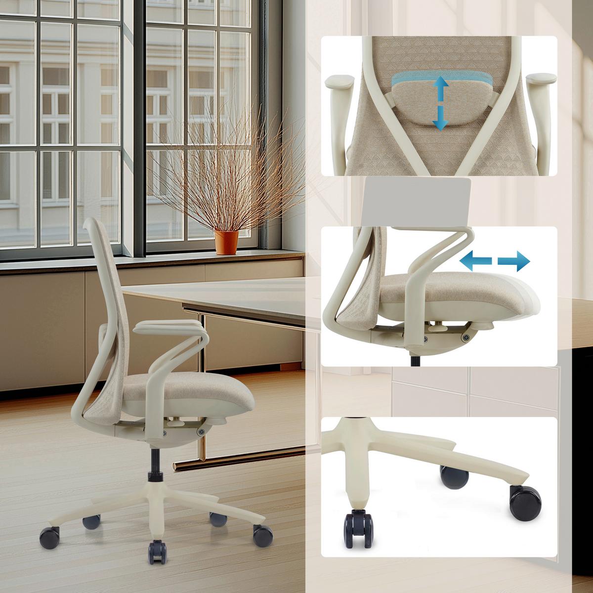 DREHSTUHL Vervio Beige B: 63cm - Beige, MODERN, Kunststoff/Textil (63/111/67cm) - MID.YOU