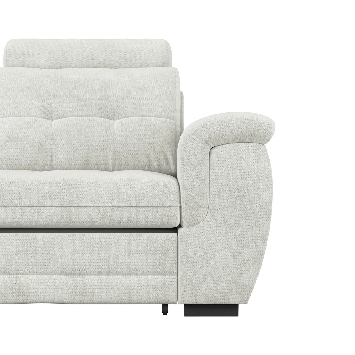 Ecksofa mit Schlaffunktion Falco new Creme 183x251 cm - Creme/Schwarz, KONVENTIONELL, Textil (183/251cm) - Ondega