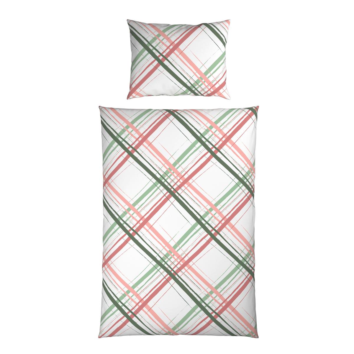 Bettwäsche Jule - Rosa/Grün, MODERN, Textil - Luca Bessoni