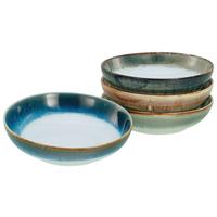 Schüsselset Steingut 4--teilig. DxH: 22,5x5 cm - Blau/Braun, Basics, Keramik (22,5/5cm) - Creatable