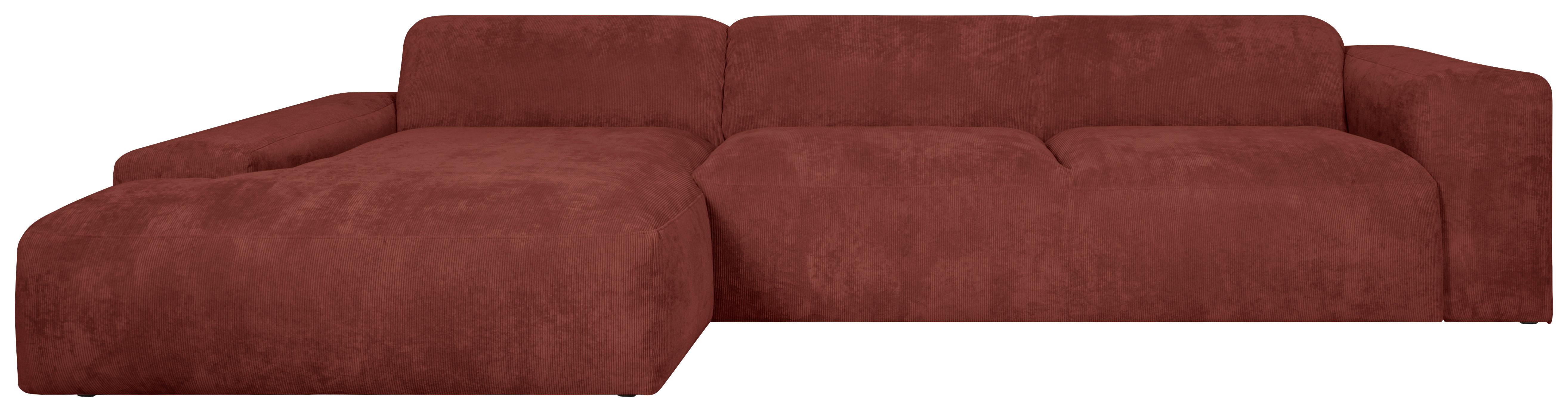 ECKSOFA Hannah Rot 170x343 cm - Rot/Schwarz, Design, Textil (170/343cm) - MID.YOU
