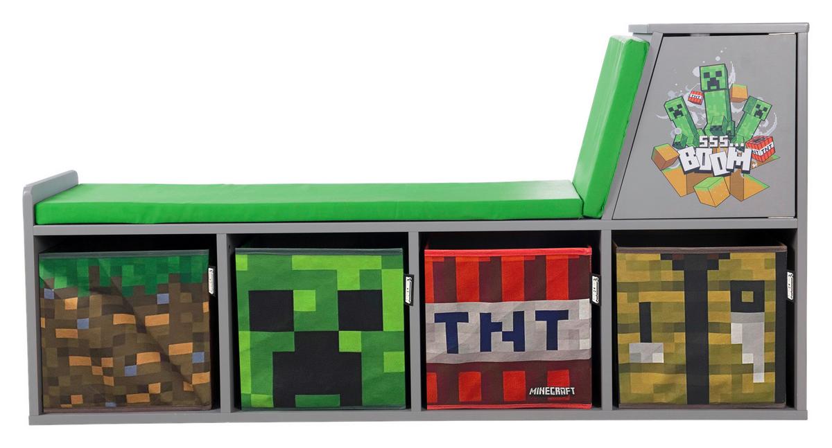 Kindersitzbank Minecraft - Multicolor/Grau, MODERN, Holzwerkstoff/Textil (119/60/30cm) - Minecraft