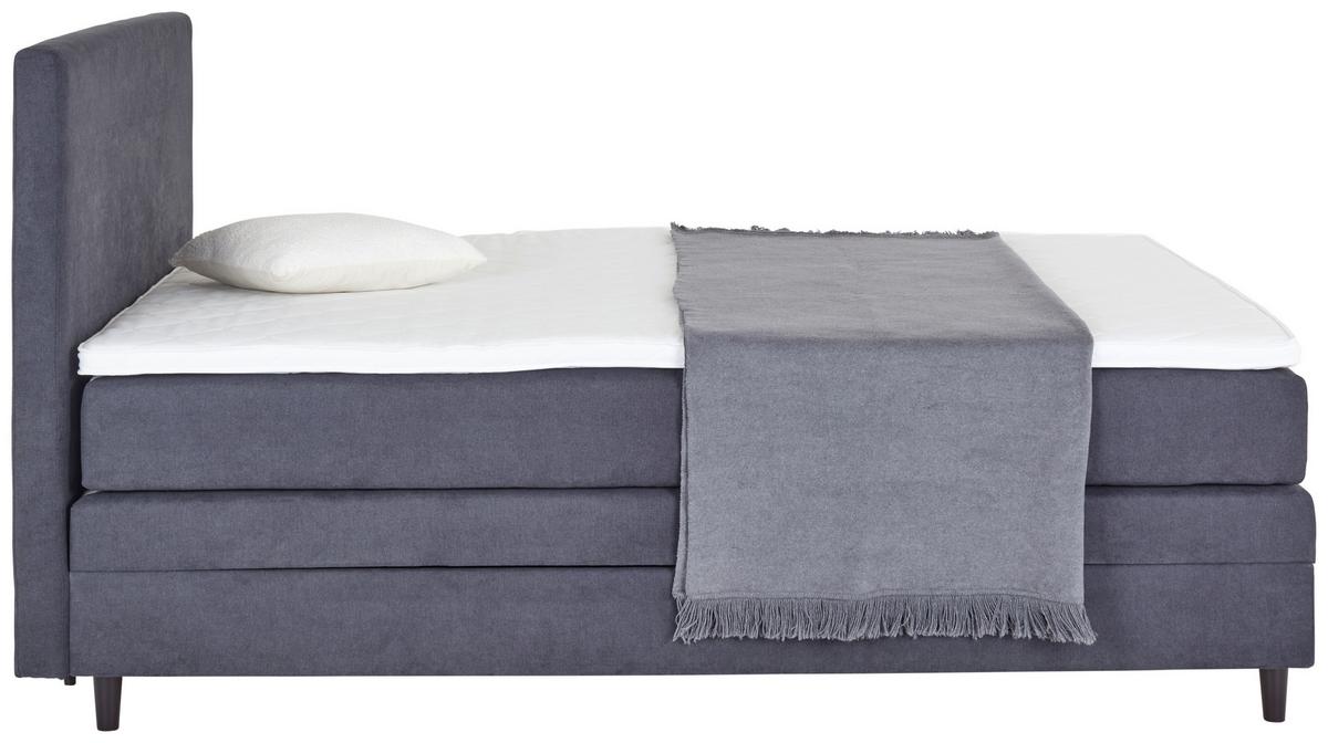 Boxspringbett Mit Topper & Bettkasten 140x200 Kleopatra - Anthrazit, KONVENTIONELL, Holz/Holzwerkstoff (140/200cm) - Ondega