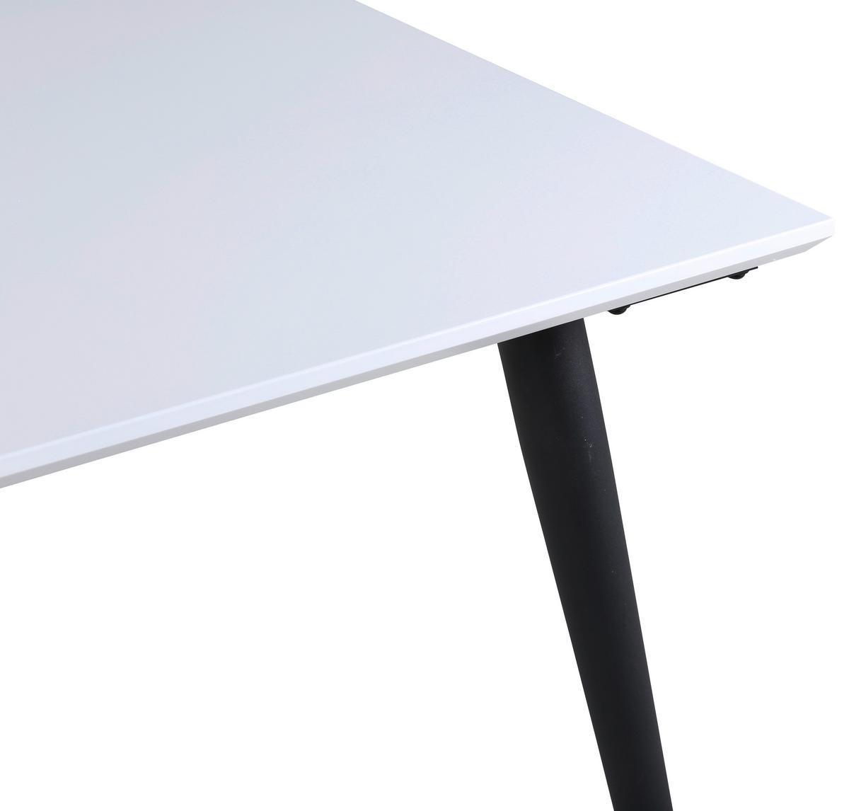 Esstisch Jimmy - Schwarz/Weiß, Design, Kunststoff/Metall (150/90/76cm) - Livetastic