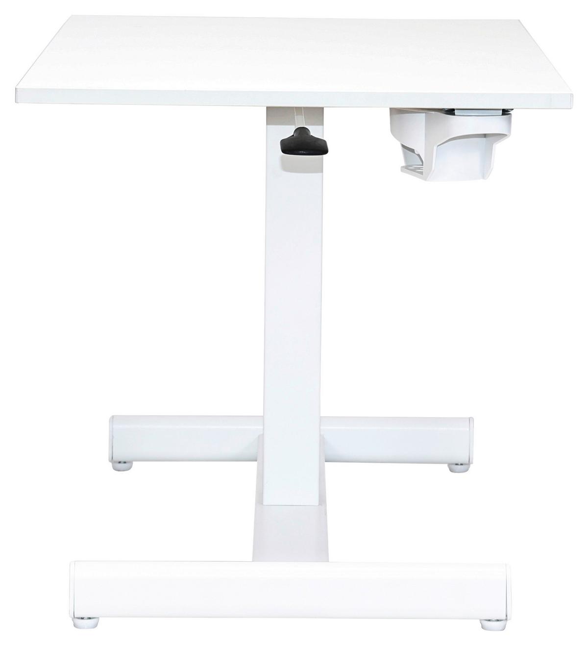 Psací stůl GEORGE - bílá, Moderní, kov/kompozitní dřevo (72,5/48.5-74/48cm) - Mömax