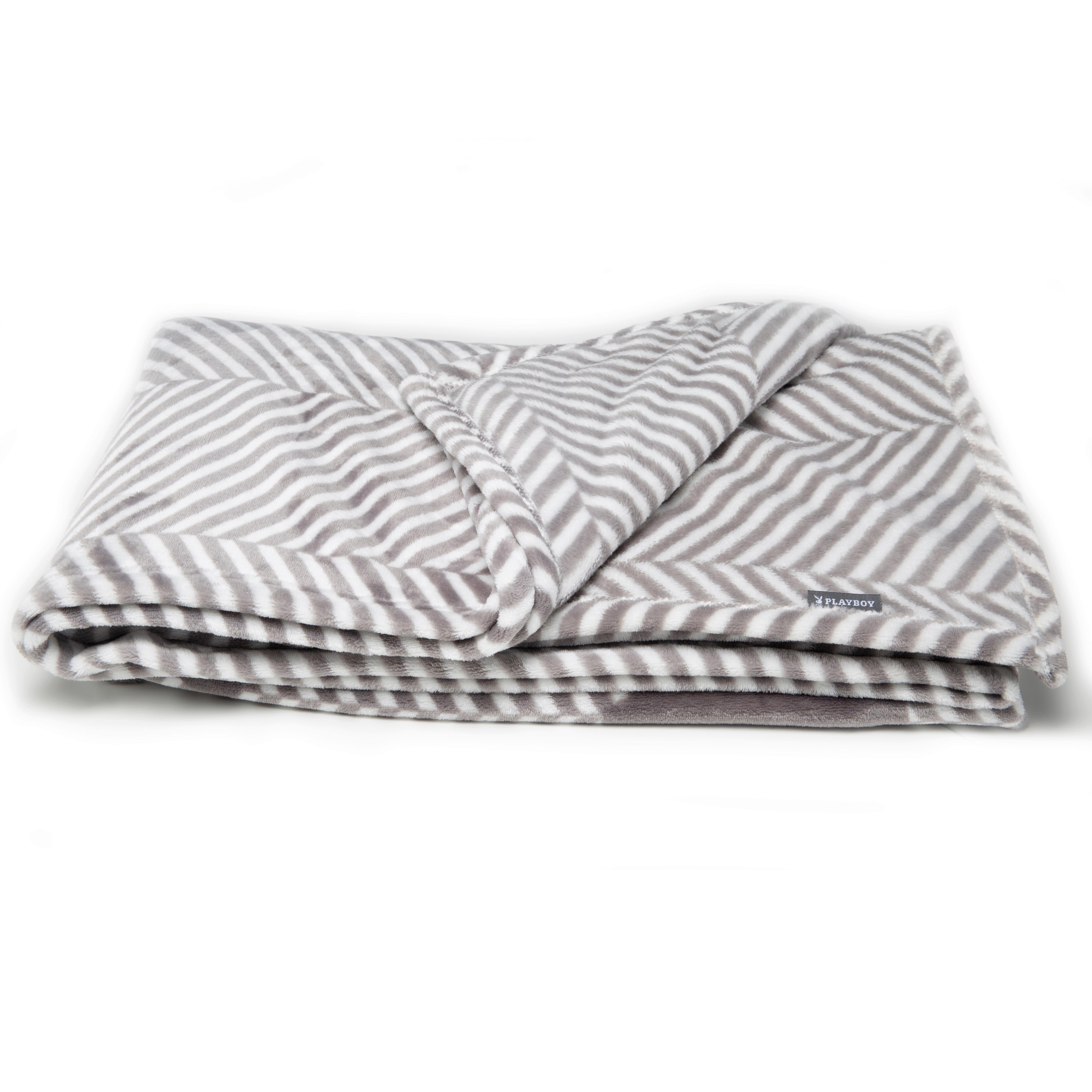 Kuscheldecke Jackie grau/ weiß 150x220 cm