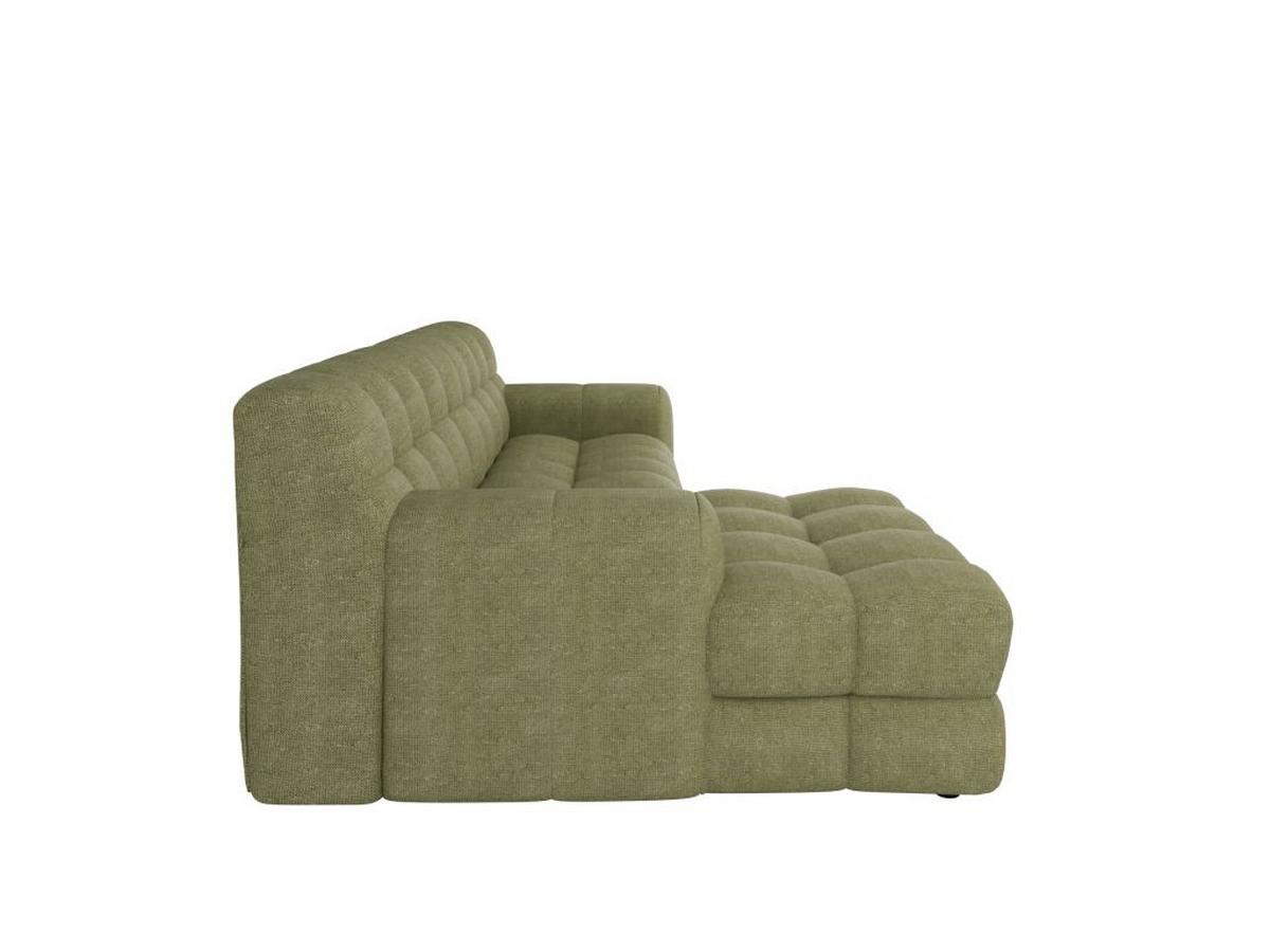 Dizajnová sedačka KARL, ľavá, zelená - čierna/zelená, Modern, textil/plast (169/287cm) - Bessagi Home