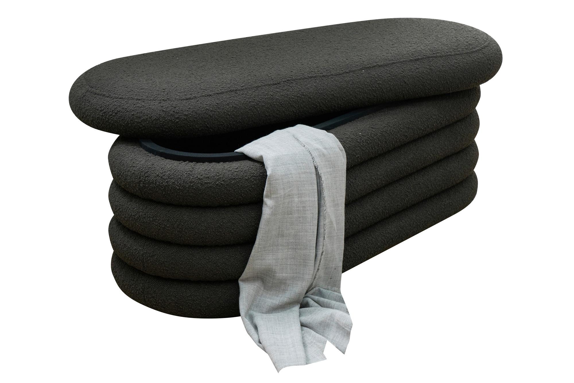 Bettbank Bouclé, Anthrazit B: 108 Cm - Anthrazit, MODERN, Textil (108/42/45cm) - Livetastic