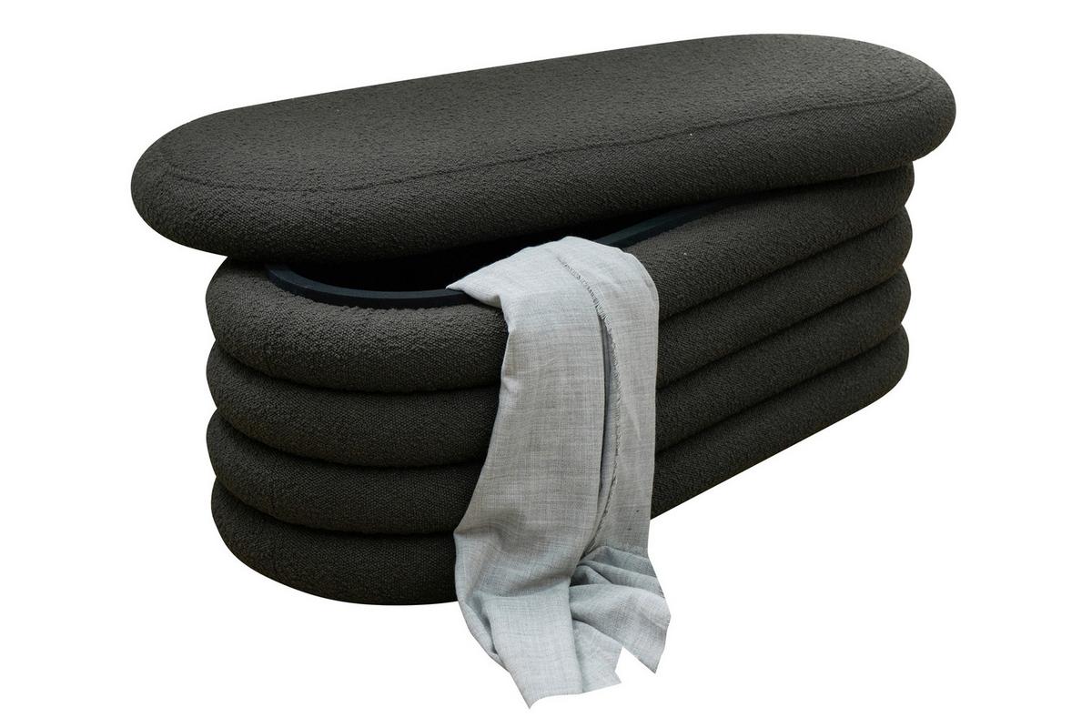 Bettbank Bouclé, Anthrazit B: 108 Cm - Anthrazit, MODERN, Textil (108/42/45cm) - Livetastic