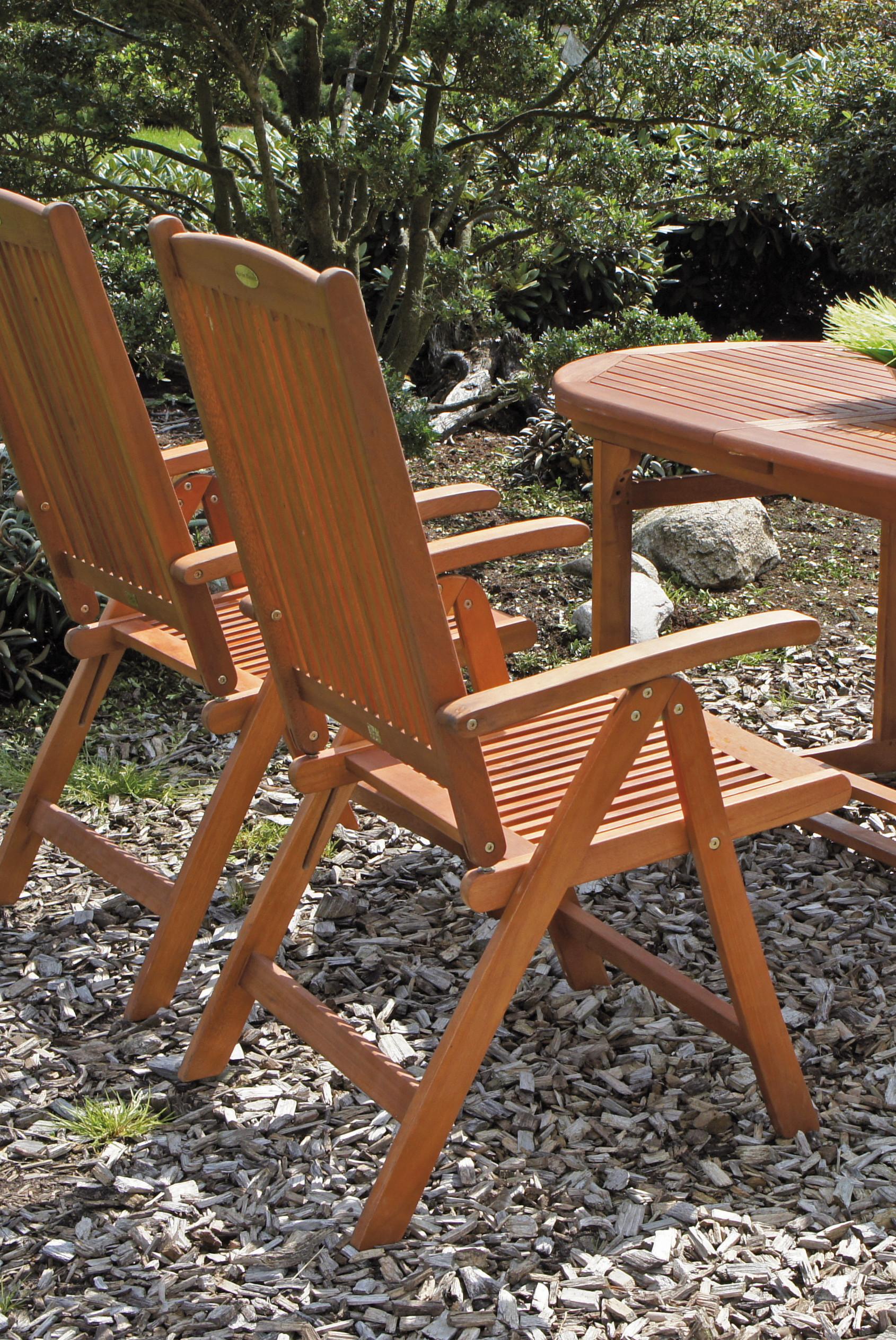 Gartenstuhl Stapelbar/Klappbar Stockholm Eukalyptusholz - Eukalyptusholzfarben, Basics, Holz (58/110/65cm) - Gardenson