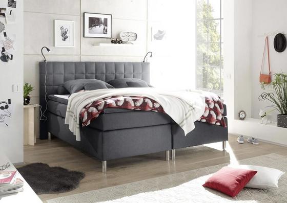 Boxspringbett in Anthrazit