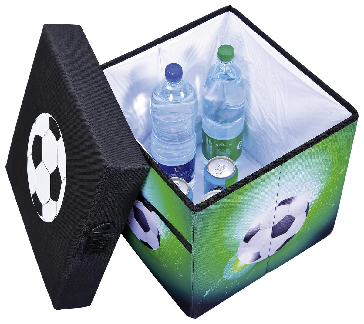 Kühlbox 49 Liter Fußball Mit Tragegurt, Grün/schwarz - fekete/fehér, Basics, textil (37/36/37cm) - MID.YOU