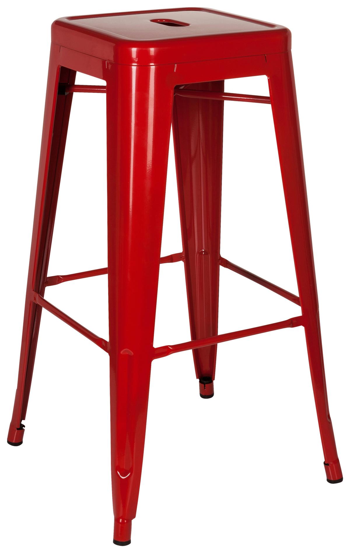 Barhocker Vantaggio High Stapelbar Rot Bis 150 Kg - Rot, Basics, Metall (44/77/44cm) - MID.YOU