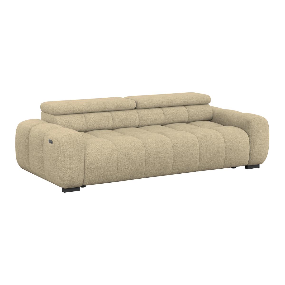 Bigsofa Bull Webstoff beige, B: 248 cm - Beige/Schwarz, Design, Textil (248/77-97/108cm) - Luca Bessoni