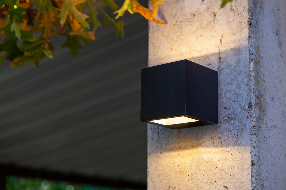 Außenwandleuchte Gemini 9w Aluminium, Wandmontage - Schwarz, Basics, Metall (8,8/8,5/8,6cm)