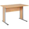 Schreibtisch B 90cm H 72,2cm Serie 4000, Buche Dekor - Silberfarben/Buchefarben, Basics, Holzwerkstoff/Metall (90/65/72,2cm) - MID.YOU