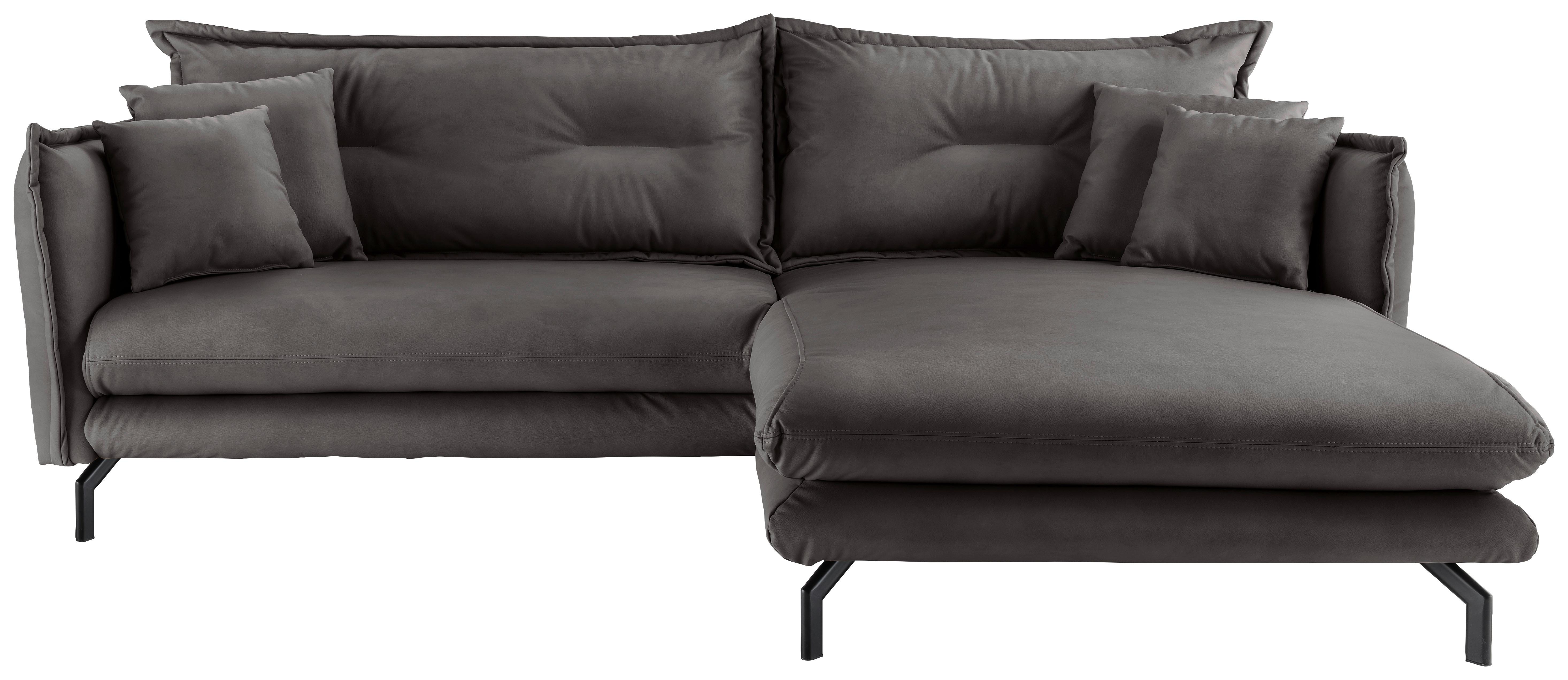 Ecksofa Lava Anthrazit S: 255x180cm - Anthrazit/Schwarz, MODERN, Textil (255/180cm) - Livetastic