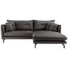 Ecksofa Lava Anthrazit S: 255x180cm - Anthrazit/Schwarz, MODERN, Textil (255/180cm) - Livetastic