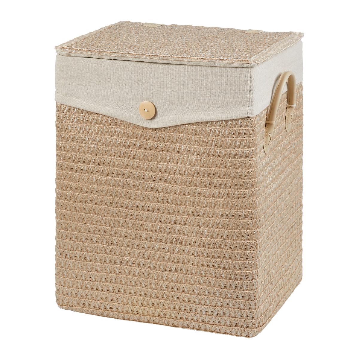 Koš na prádlo DENISE - béžová, Romantický / Rustikální, textil/plast (35/44/26cm) - Mömax