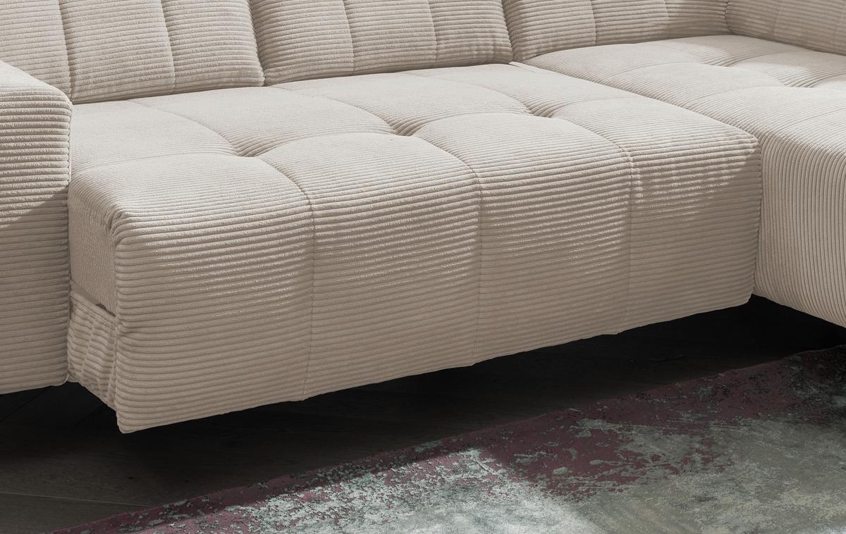 Ecksofa Mit Usb Anschluss Sano, Beige, S: 261x200 Cm - Beige/Schwarz, MODERN, Textil (261/200cm) - Livetastic