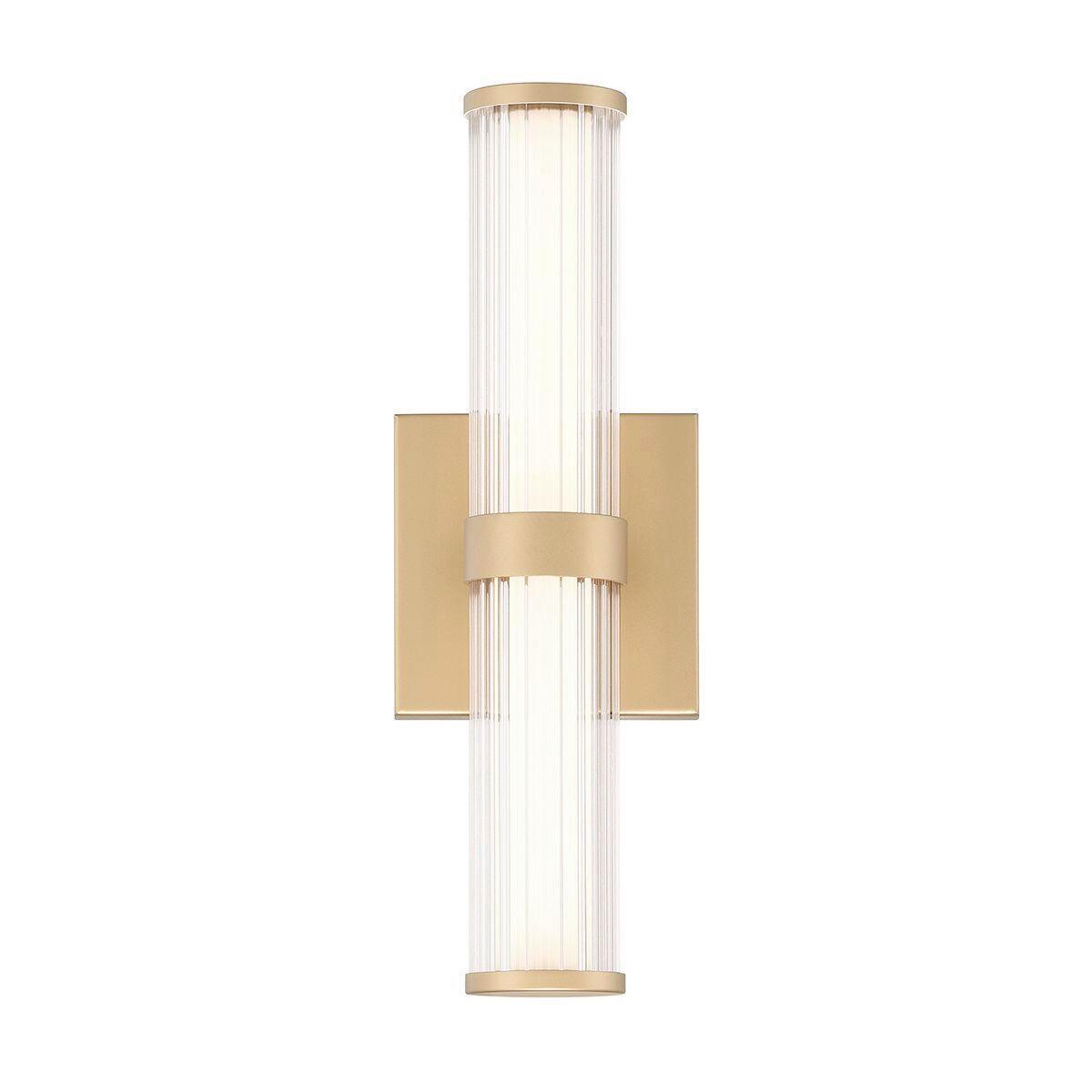 Led Falilámpa Qn-Fayton-S-Bg - aranyszínű, Konventionell, üveg/fém (35,5/9/10,1cm) - Elstead Lighting