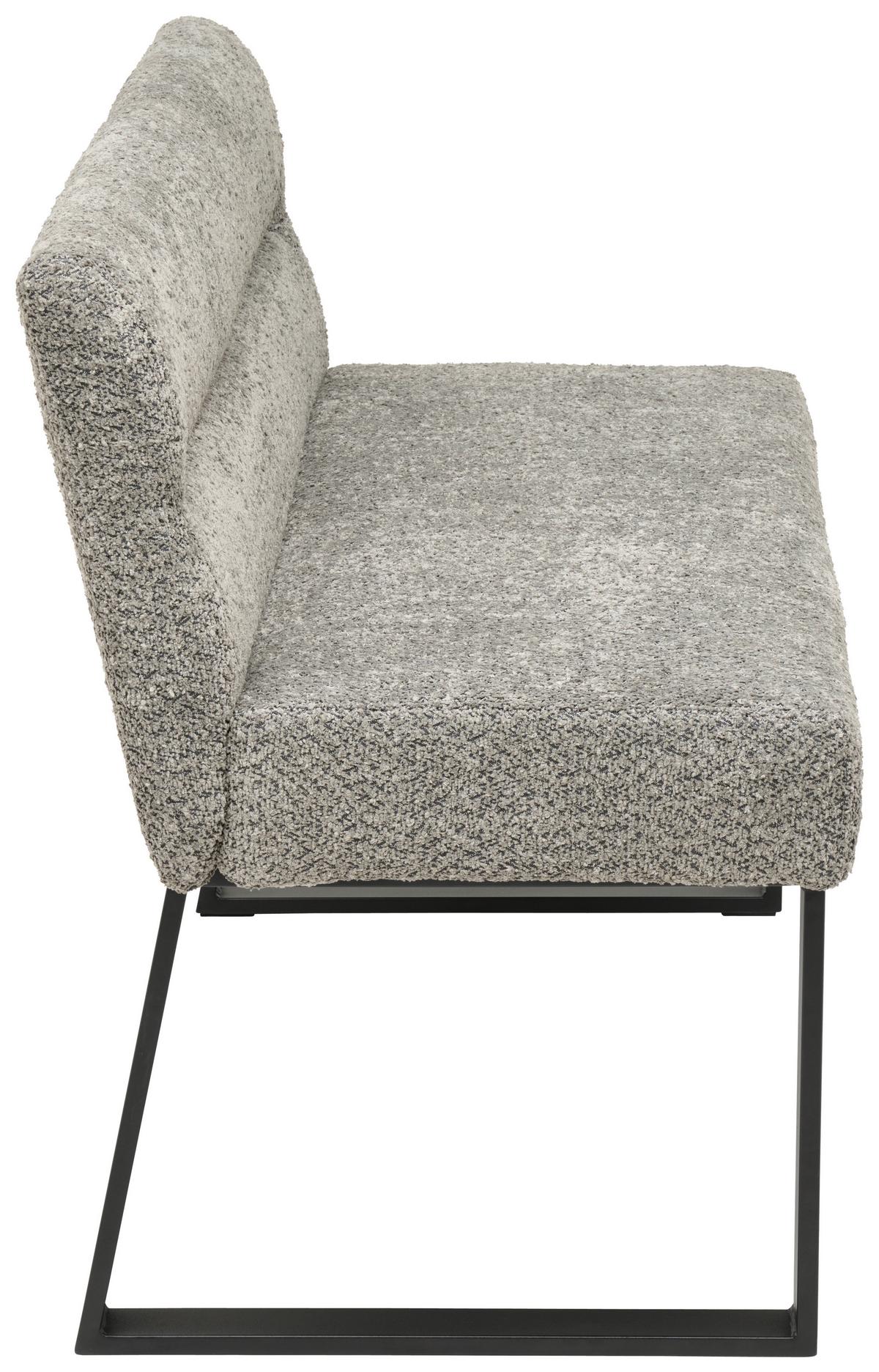 Sitzbank Kea Mit Lehne Grau, B: 140 Cm - Schwarz/Grau, KONVENTIONELL, Textil/Metall (140/83/61cm) - MID.YOU