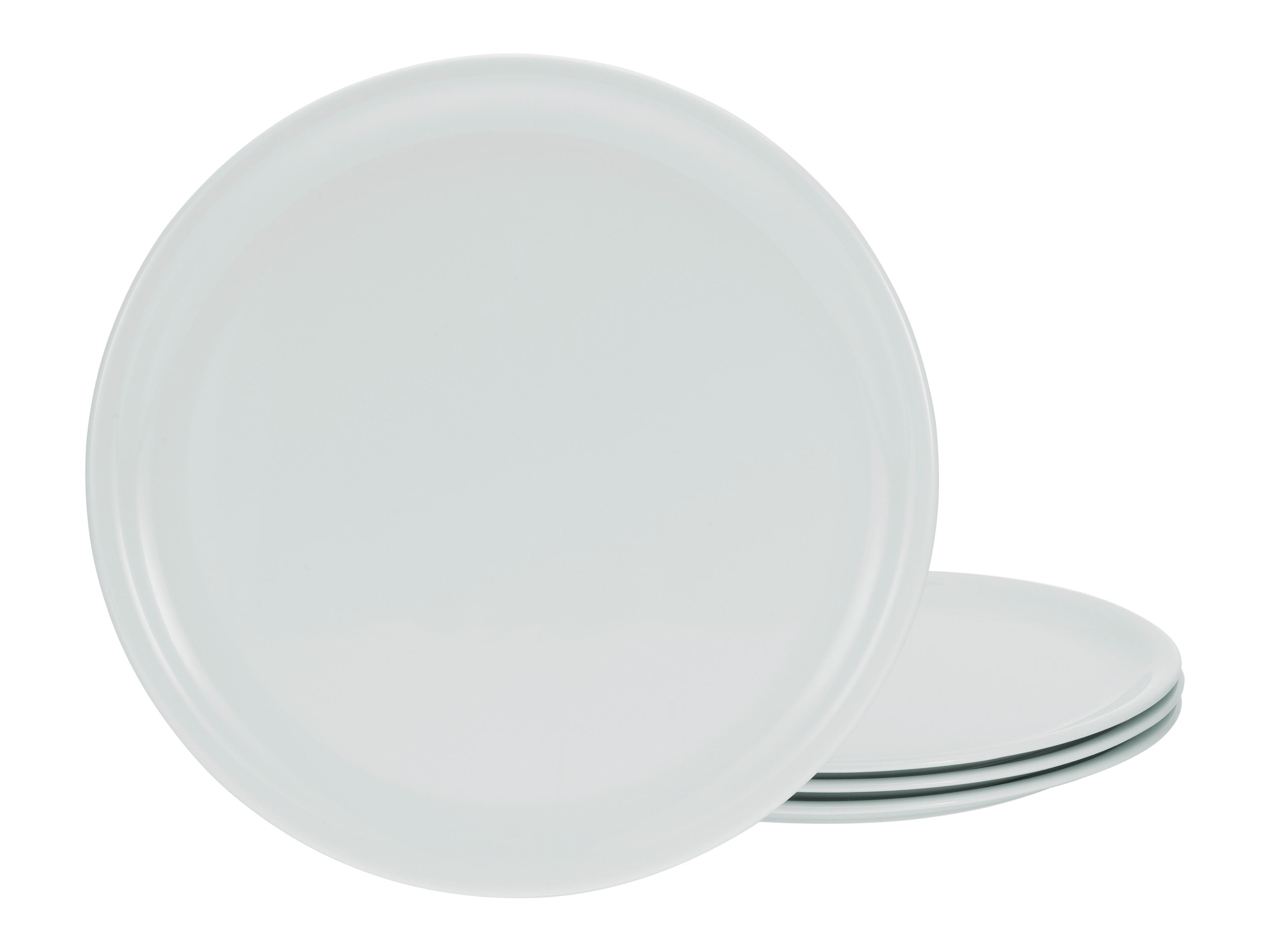 Sada talířů na pizzu 4-dílná - bílá, keramika (32cm) - Creatable