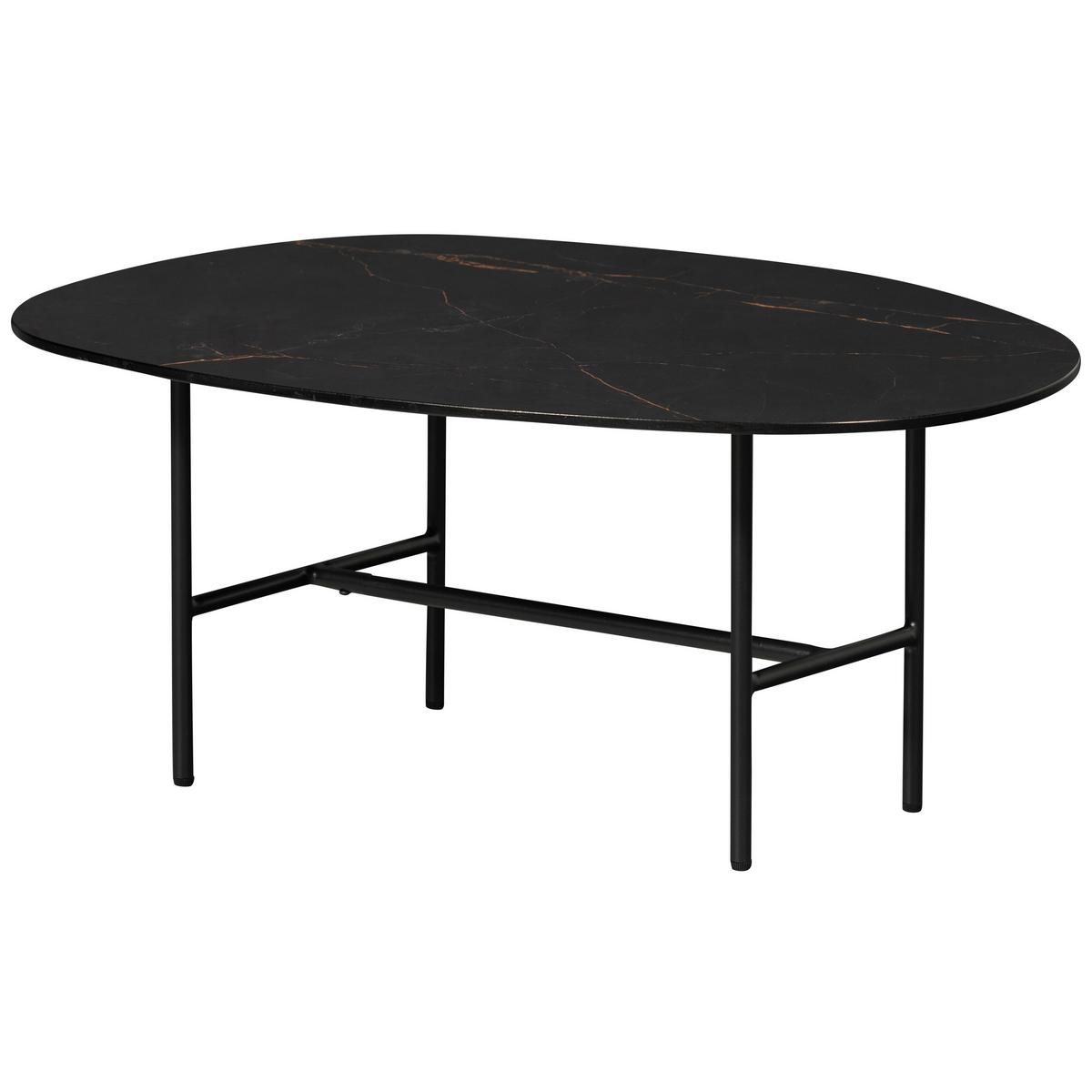 Couchtisch Vajen Schwarz L: 80 Cm - Schwarz, Design, Keramik/Metall (80/60/34cm) - Livetastic
