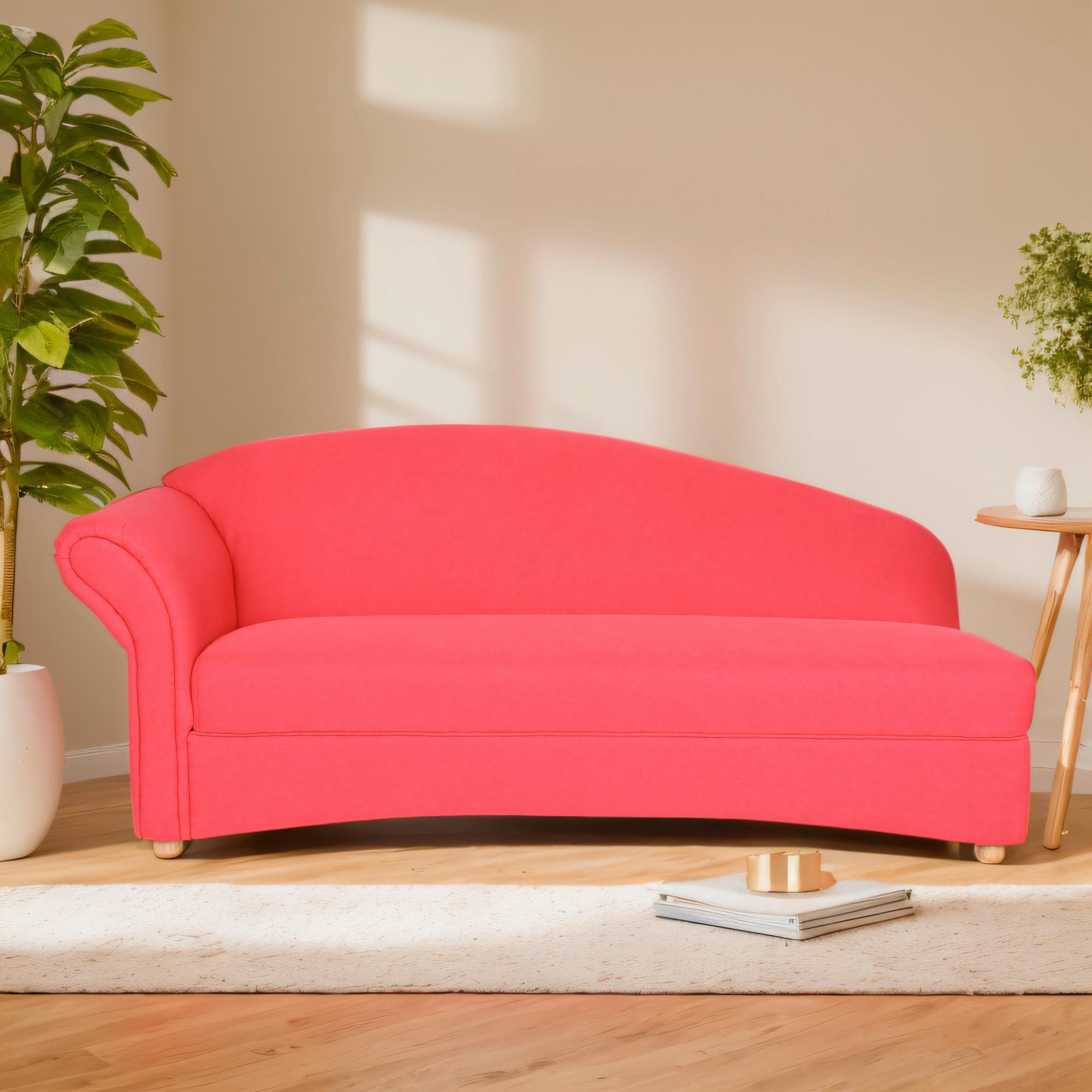 3-Sitzer Loretta Armlehne links, ca.193x83x85cm - Rot, Basics, Holz/Textil (193cm)