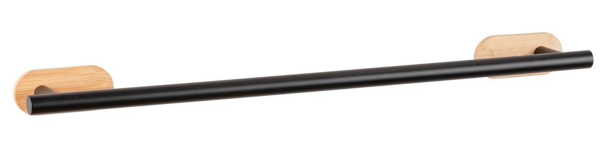 Držák na ručníky TURBO-LOC -SB- - černá/přírodní barvy, Moderní, kov/dřevo (60/4,5/7cm) - Mömax