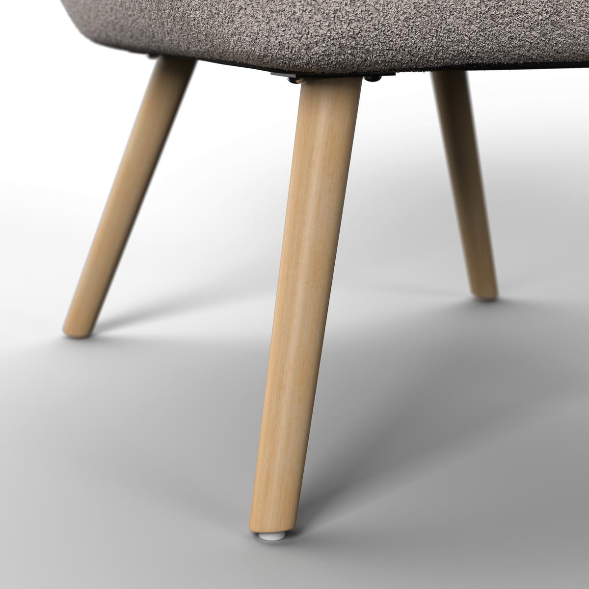 Relaxační křeslo MAXIMILIAN, světle šedá barva - světle šedá/přírodní barvy, Moderní, kov/dřevo (70/93cm) - Bessagi Home