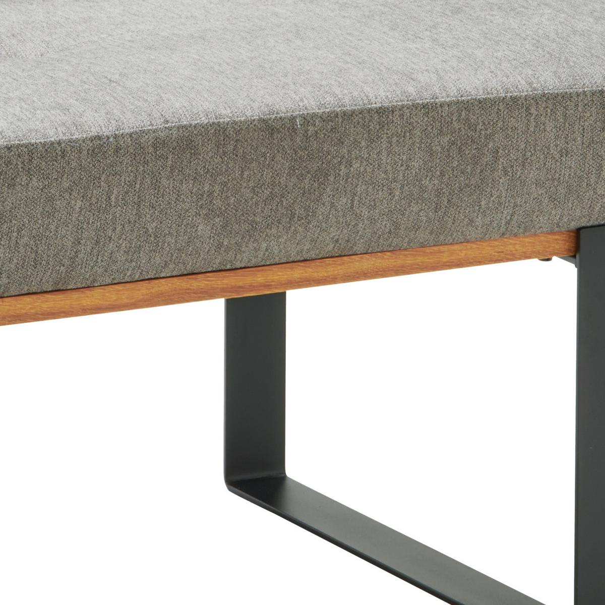 Sitzbank Mit Lehne Gepolstert Grau/schwarz Tristan B: 130 Cm - Schwarz/Grau, MODERN, Holz/Textil (130/48/90cm) - James Wood