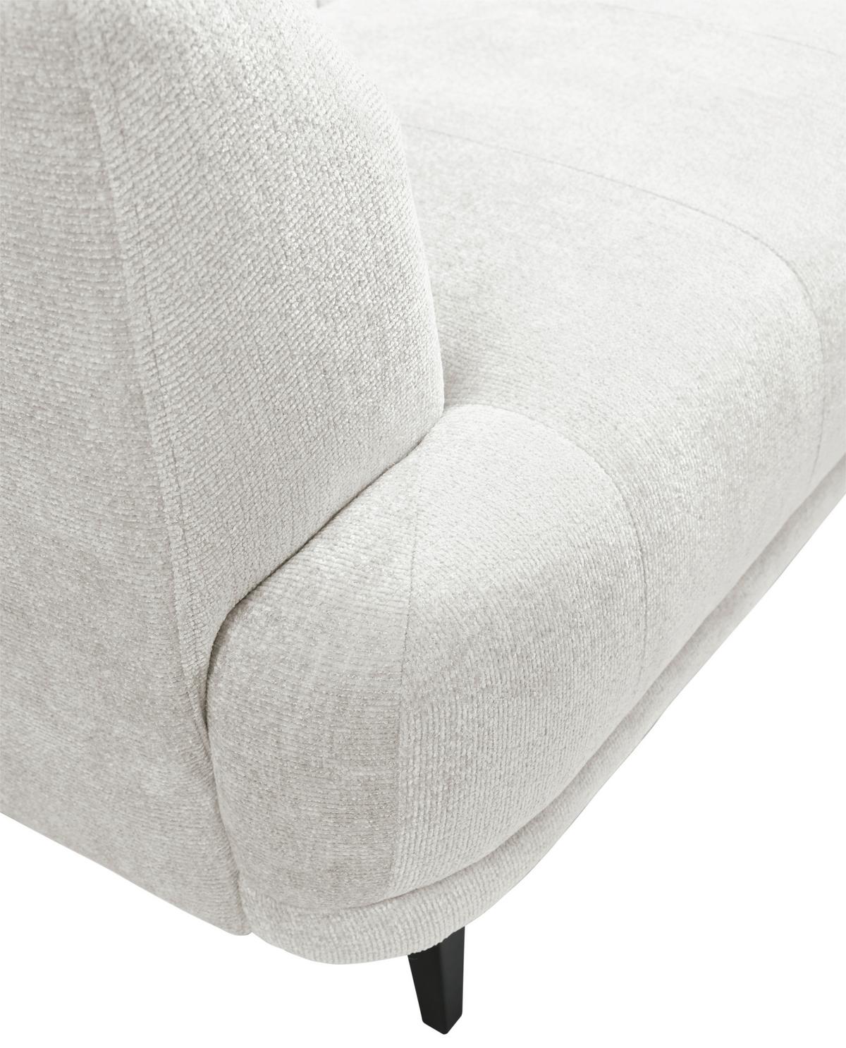 2-Sitzer-Sofa Lou Creme/Schwarz, 166 cm - Creme/Schwarz, Design, Textil (166/77/106cm) - MID.YOU