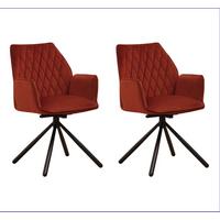 Armlehnstuhl-Set Donny Kupferfarben B: 57,5 cm - Schwarz/Kupferfarben, MODERN, Textil/Metall (57,5/92/52cm) - MID.YOU