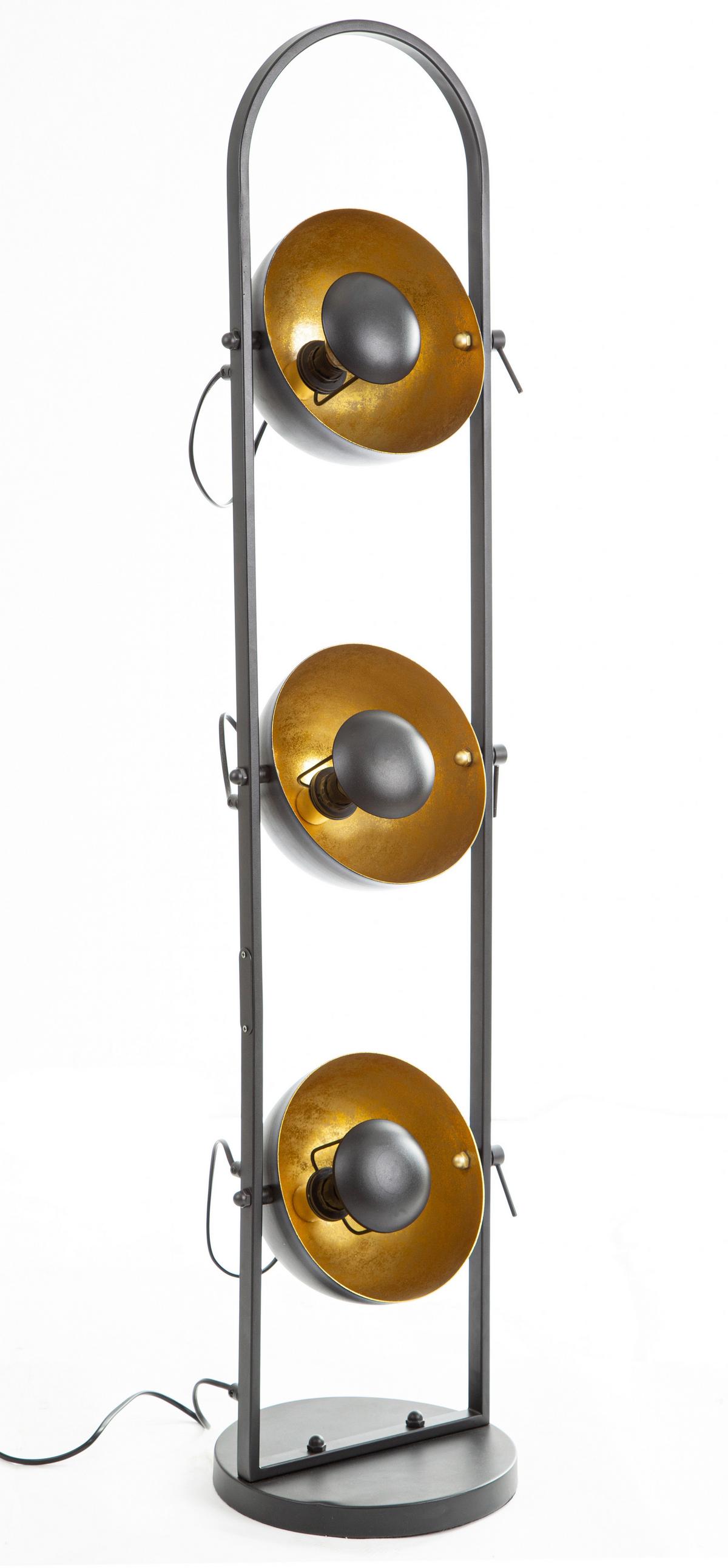 Stehleuchte 46150345x Ole - Goldfarben/Schwarz, Design, Kunststoff/Metall (25/25/117cm) - Globo