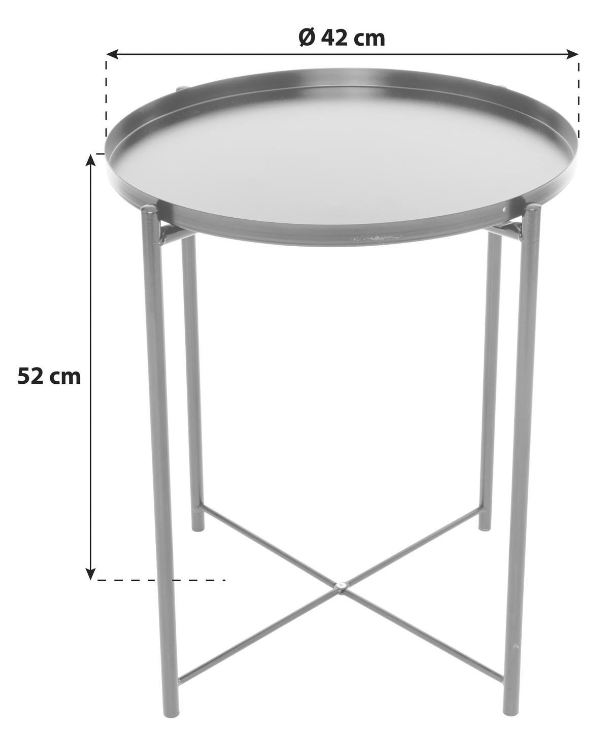 Beistelltisch Rund Jörg, Schwarz - Schwarz, MODERN, Metall (42/52/42cm)