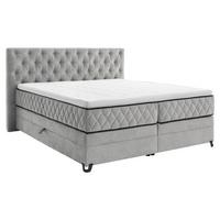 Boxspringbett Carmen A Silber 160x200 Cm - Türkis/Silberfarben, KONVENTIONELL, Holz/Holzwerkstoff (160/200cm) - James Wood