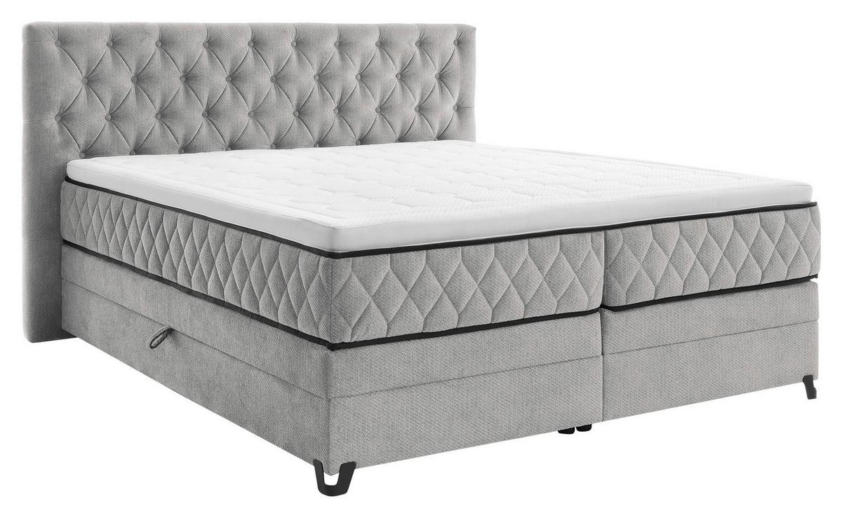 Boxspringbett Carmen A Silber 160x200 Cm - Türkis/Silberfarben, KONVENTIONELL, Holz/Holzwerkstoff (160/200cm) - James Wood