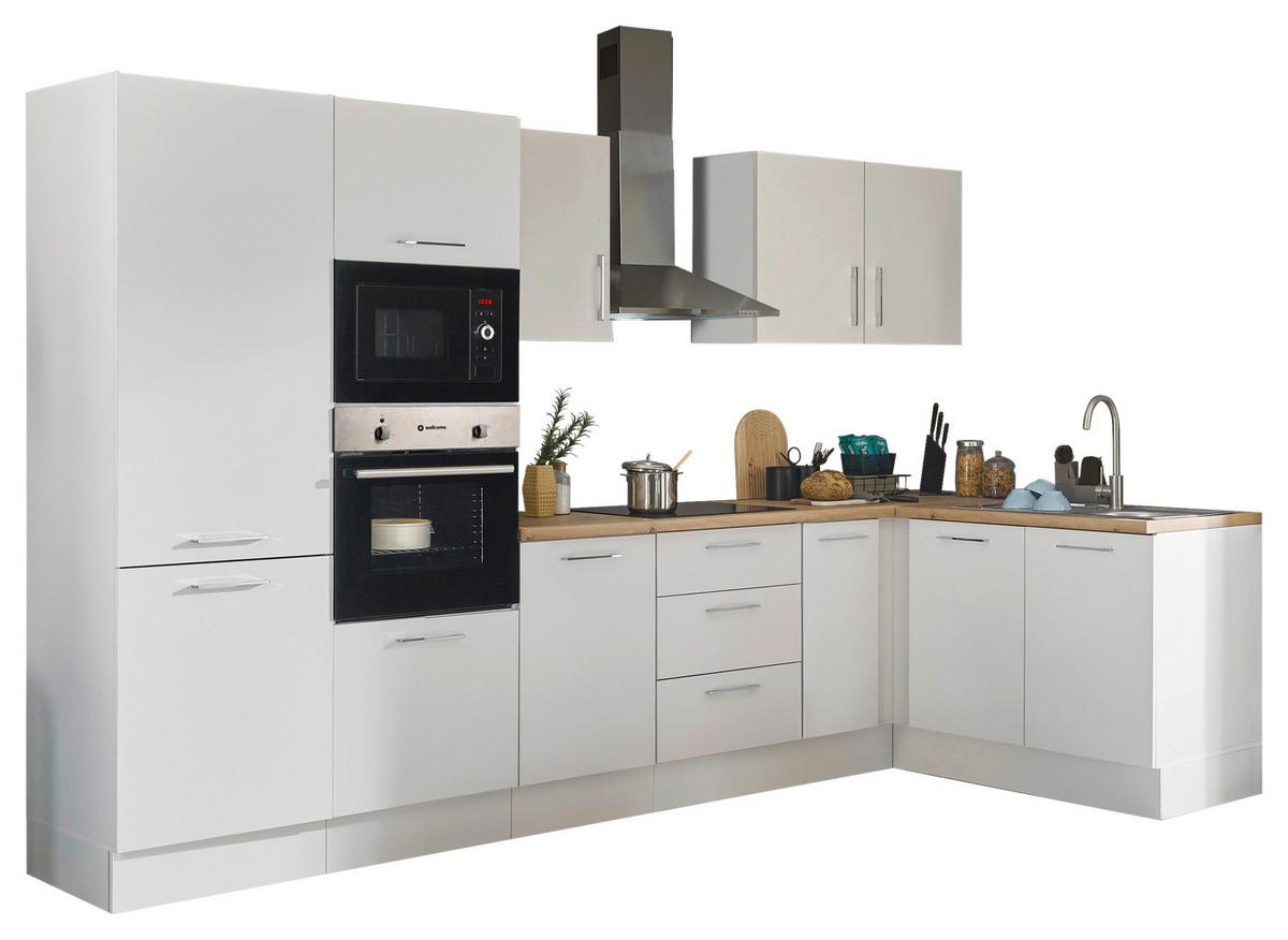 Eckküche Turin Weiss/Eiche Dekor 330x165 cm - Weiß/Eiche Artisan, Basics, Holzwerkstoff (330/165cm) - MID.YOU