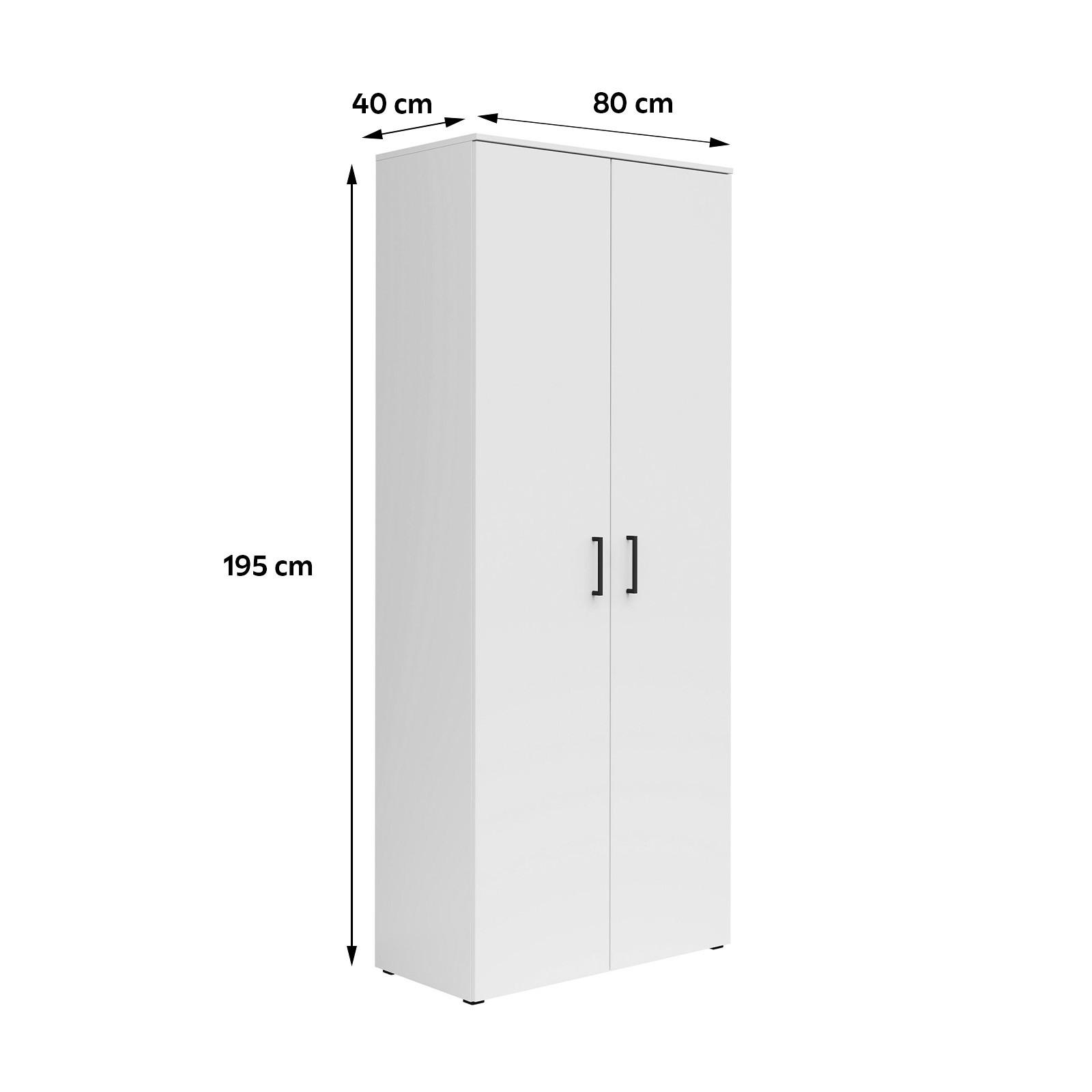 Skriňa Cabinet š: 80 cm - čierna/biela, Modern, kompozitné drevo/plast (80/195/40cm)