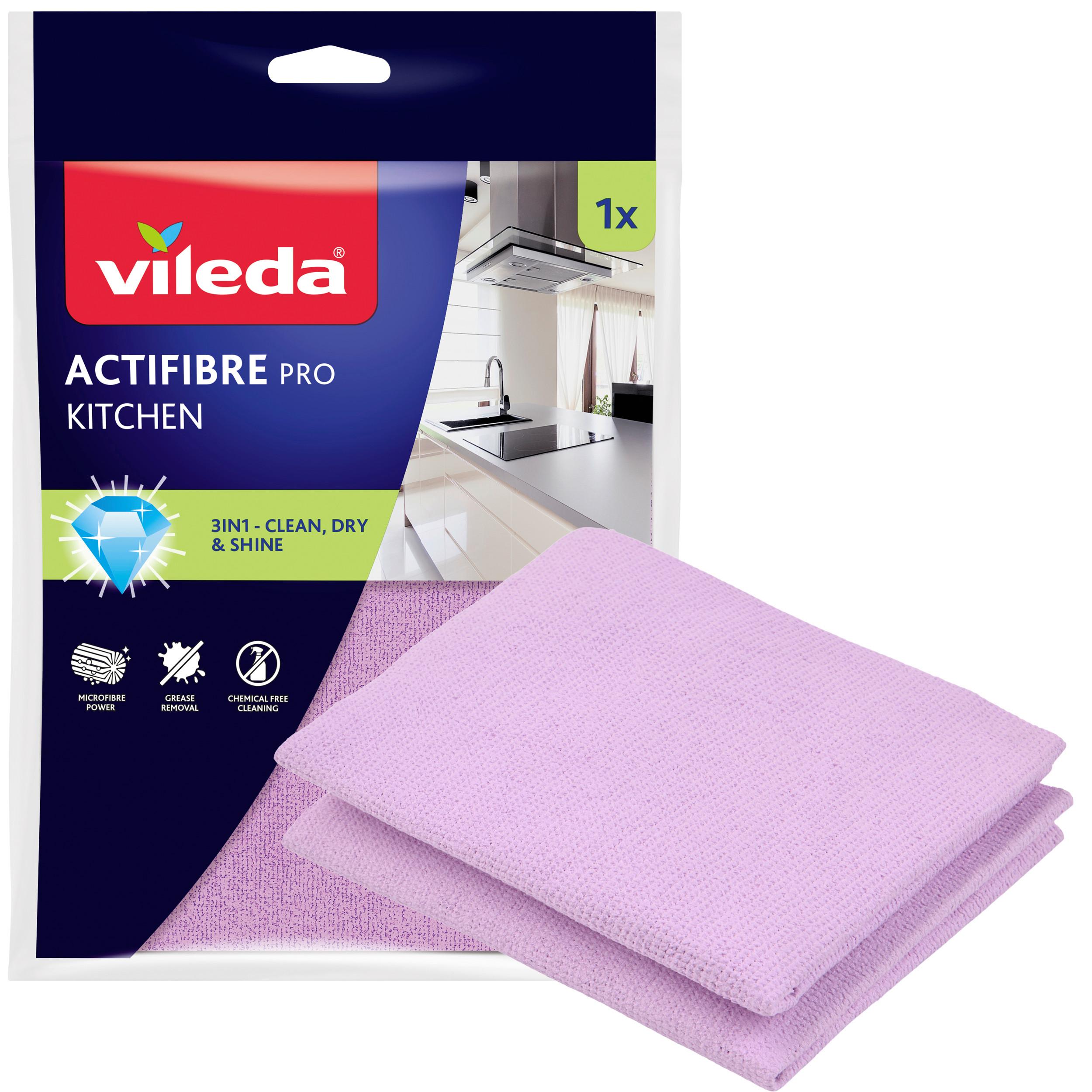 Mikroszálas Konyhai Kendő Vileda Actifibre Pro Kitchen - lila, Basics, műanyag (25/18/0,6cm) - Vileda