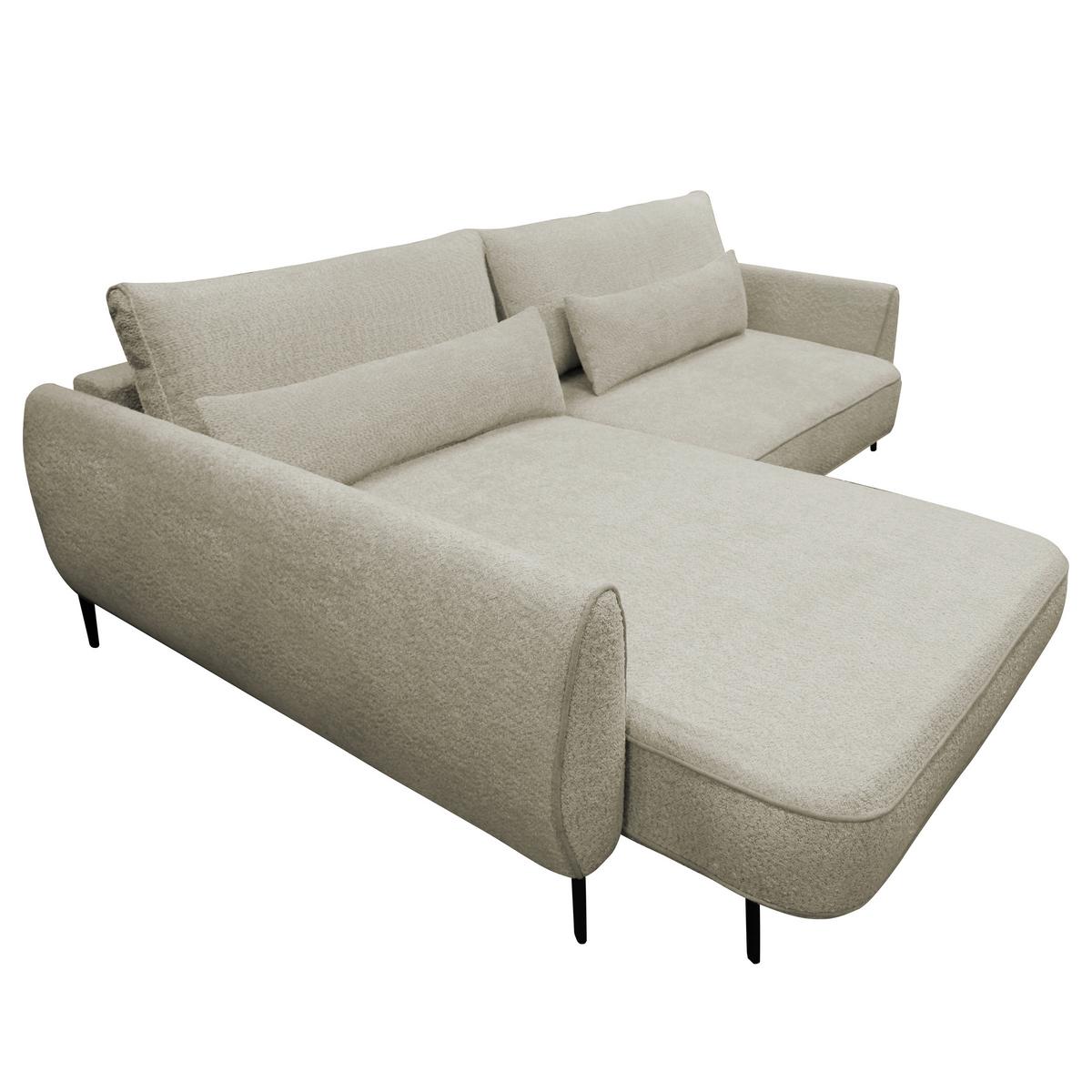 Ecksofa Abriamo Creme 204x273 cm - Creme/Schwarz, Design, Textil (204/273cm) - MID.YOU