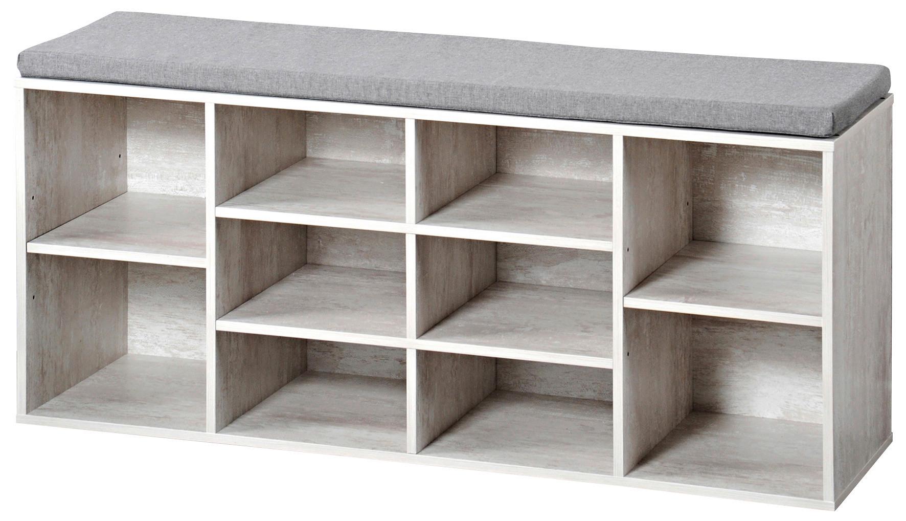 Schuhschrank Weiß 10 Fächer B: 103,5 cm - Grauweiß, MODERN, Holzwerkstoff (103,5/48/29,5cm) - Kesper