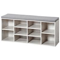 Schuhschrank Weiß 10 Fächer B: 103,5 cm - Grauweiß, MODERN, Holzwerkstoff (103,5/48/29,5cm) - Kesper