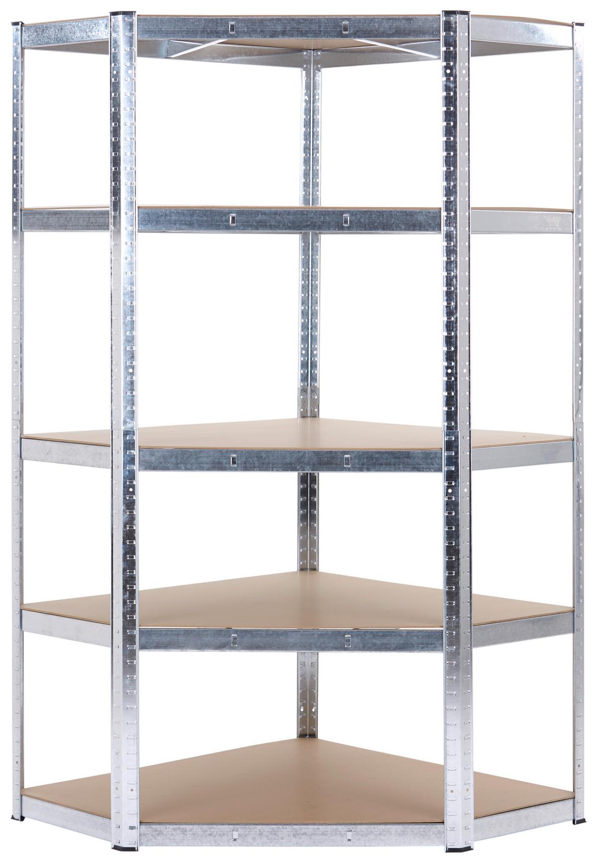 Schwerlastregal Aus Stahl Bht: 90x180x40 Cm Max. 875 Kg - Silberfarben/Naturfarben, MODERN, Holzwerkstoff/Kunststoff (90/180/40cm) - Homezone